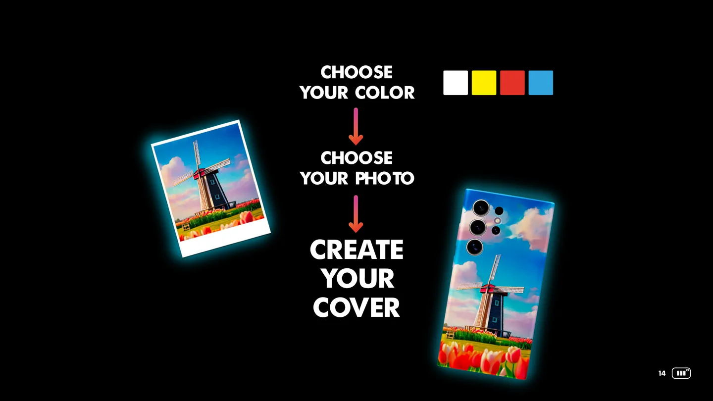 Processo di personalizzazione di una cover Just in Case